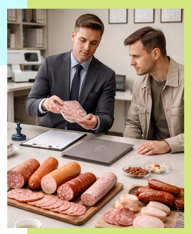 Сертификация колбасных изделий в Таре от 7716 р. | Алешин-Тар