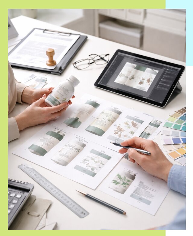 Профессиональная разработка дизайна и текста этикетки продукции в Таре